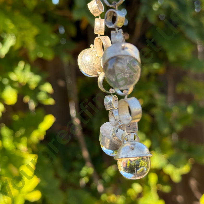 Vintage Necklace Mid-Century Modern Sterling Silver Glass necklace