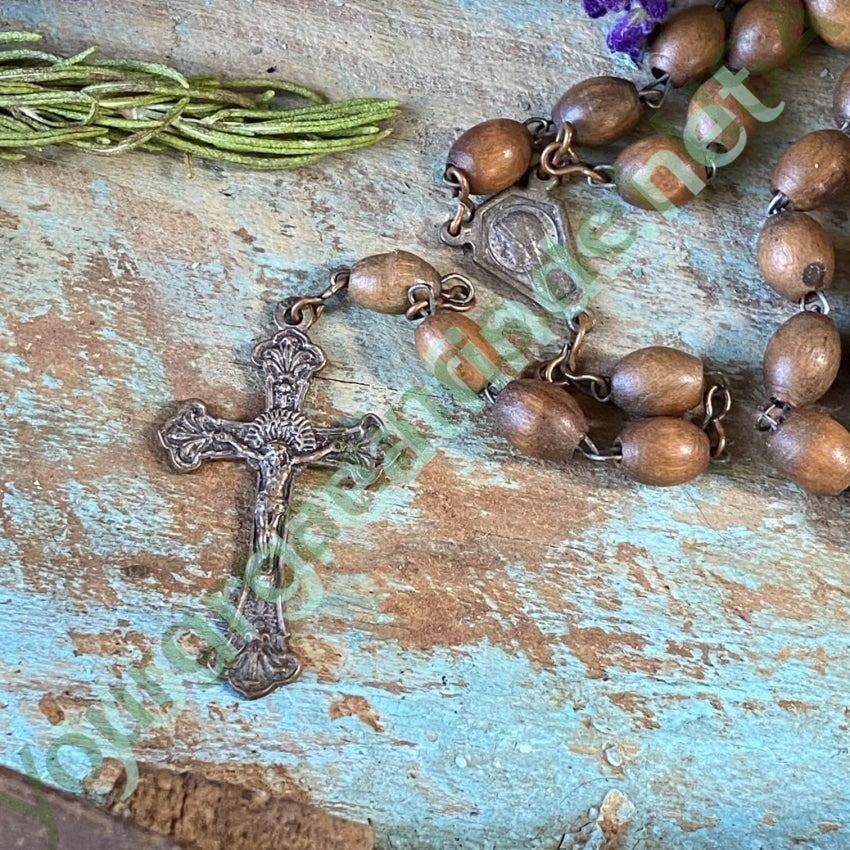 Vintage Olive Seed Pit Rosary with Patina Yourgreatfinds