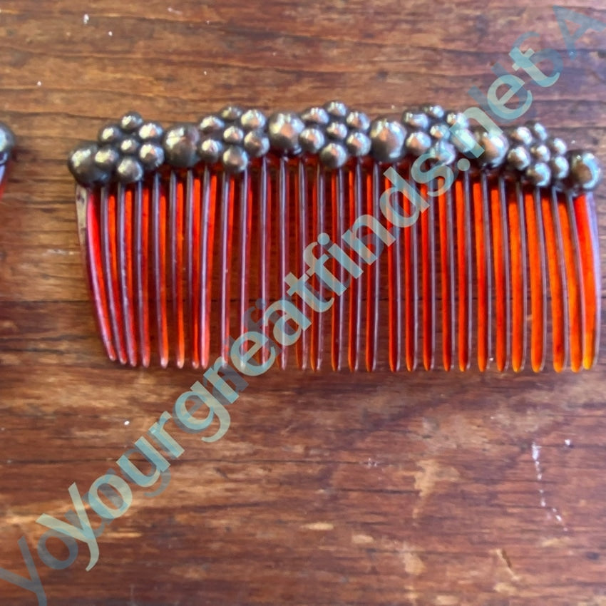 Vintage Pair Mexican Sterling Silver Hair Combs Yourgreatfinds
