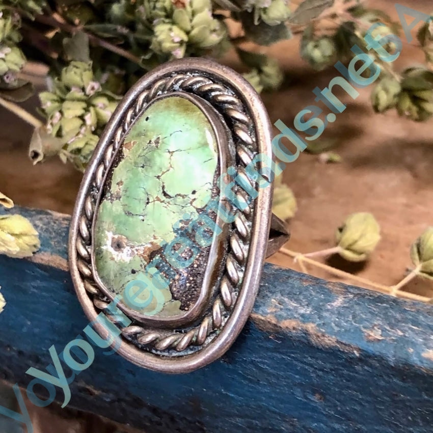 Vintage Pale Green Turquoise Navajo Ring Size 5 3/4 Yourgreatfinds
