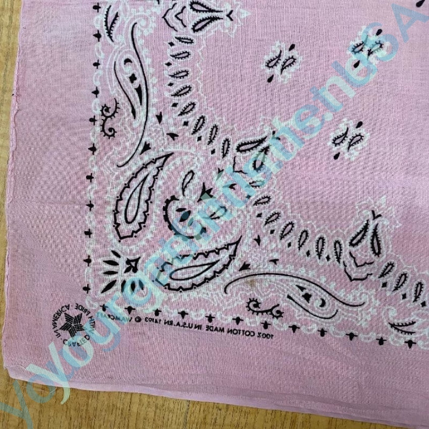 Vintage Pale Pink Bandana Made in the USA Yourgreatfinds