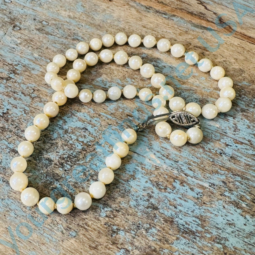 Antique Balamuti Mother of Pearl Shell Hand Cut Bead Necklace – Glowing  Beads full of Personality & Luster – 19 1/2″ – Unique Vintage 1900's –  Schooner Chandlery
