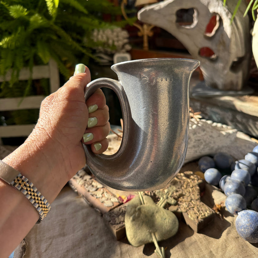 Vintage Pewter Wilton RWP Horn Trumpet Tavern Stein Tankard USA stein