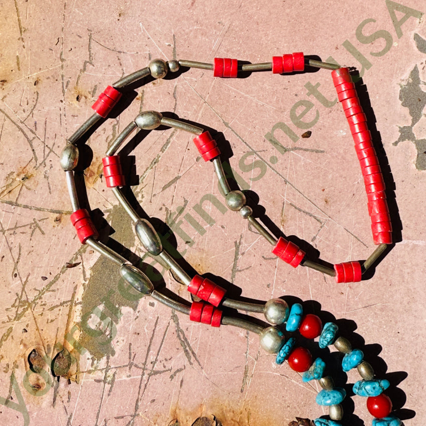 Vintage Phoenix Bird Sterling Silver & Shiprock Mosaic Necklace necklace