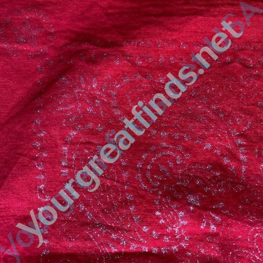 Vintage Red Bandana with Glitter Print 1990s USA Yourgreatfinds
