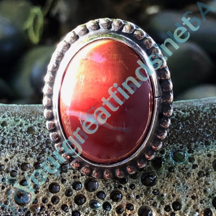 Vintage Red Carnelian Ring Sterling Silver Size 5 Yourgreatfinds