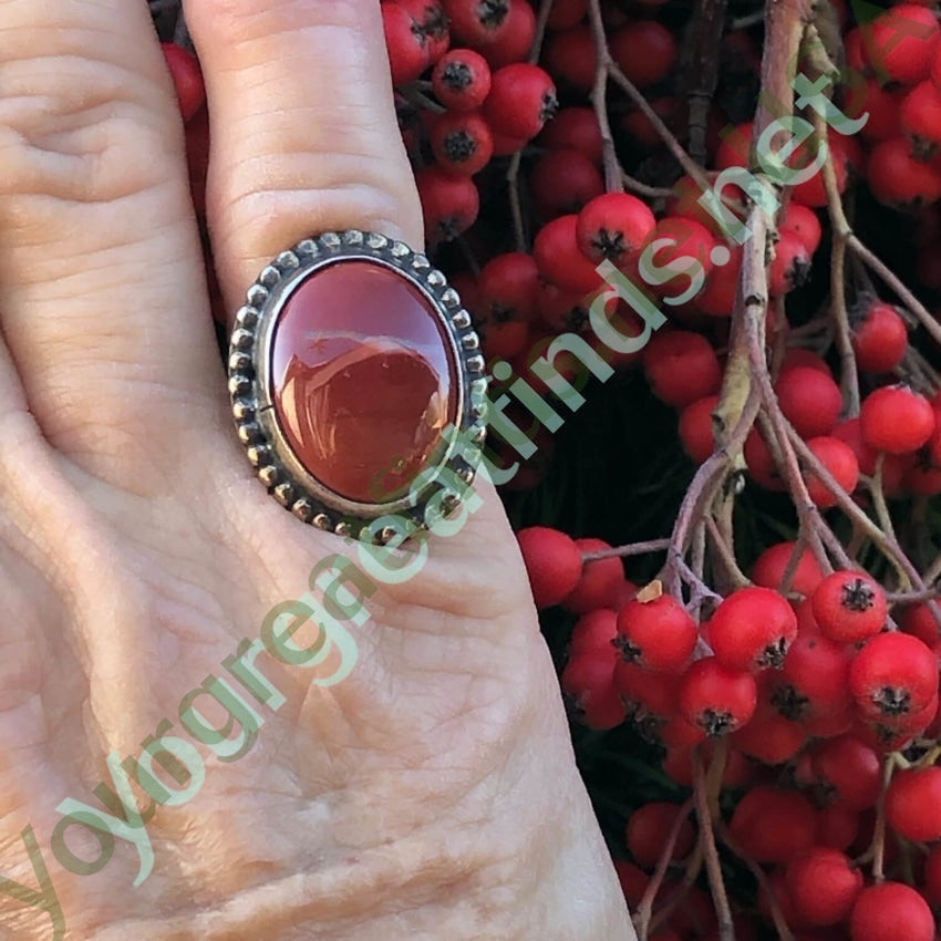 Vintage Red Carnelian Ring Sterling Silver Size 5 Yourgreatfinds