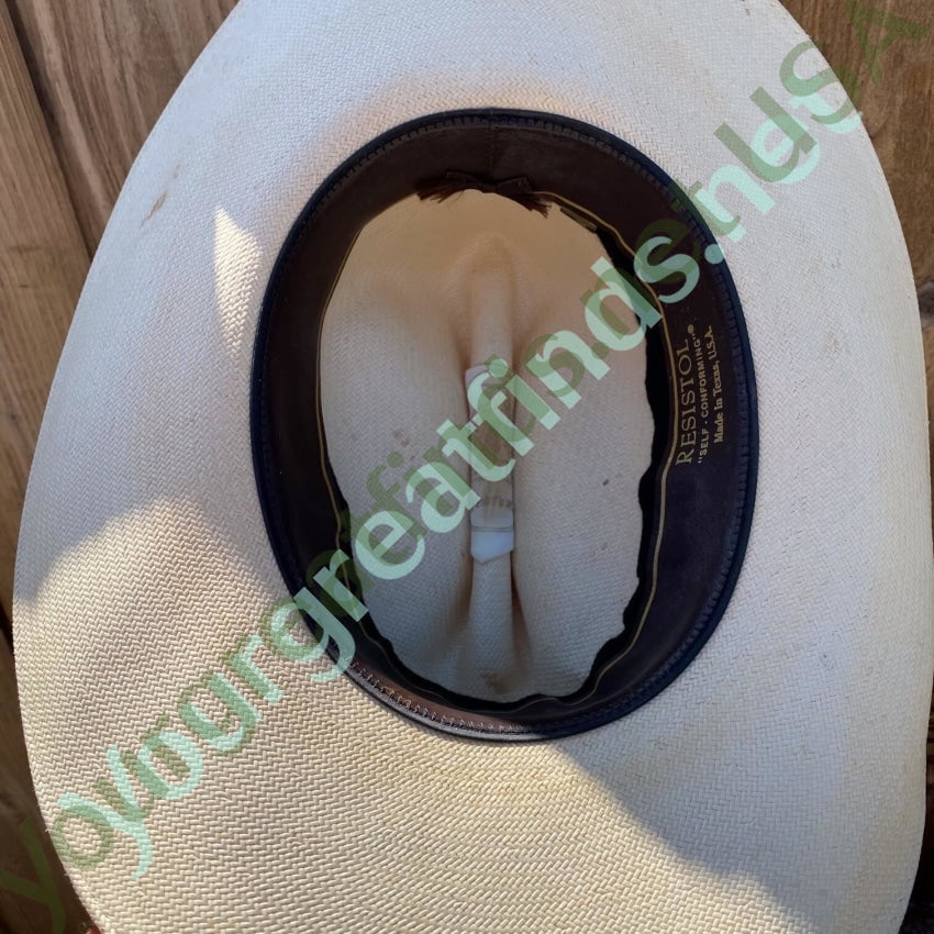 Vintage Resistol Straw Western Summer Cowboy Cowgirl 7 3/8