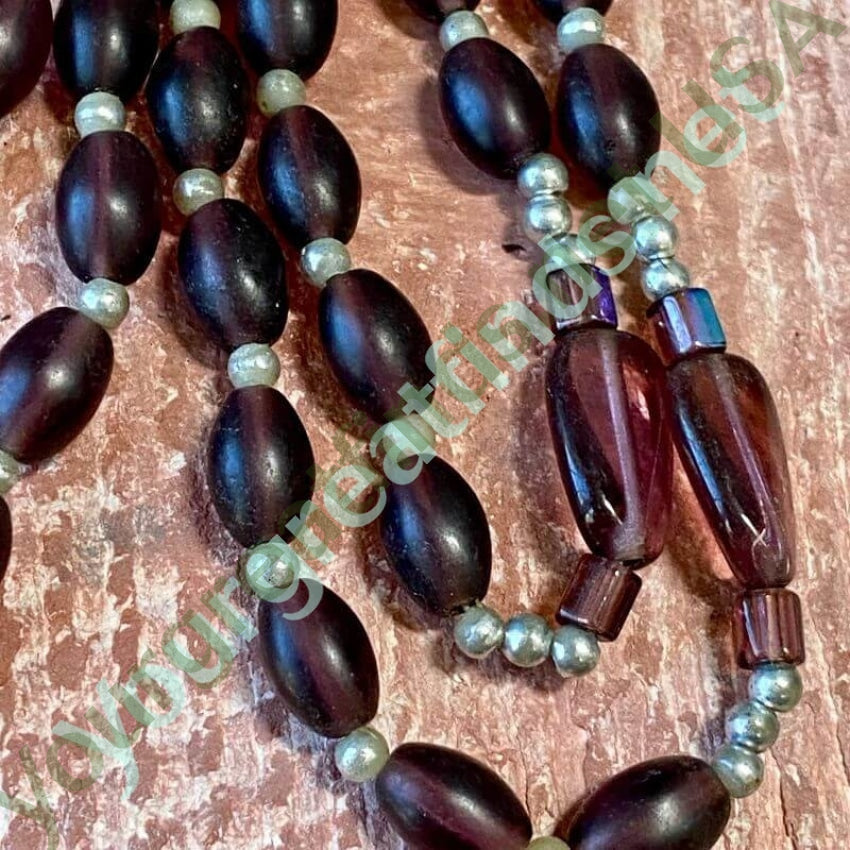 Vintage Rosary with Purple Glass Beads Yourgreatfinds