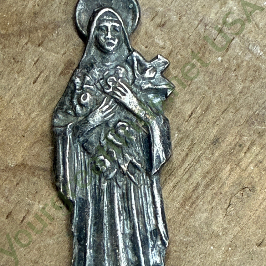 Vintage Sacred Mother Sterling Silver Devotional Pendant pendant
