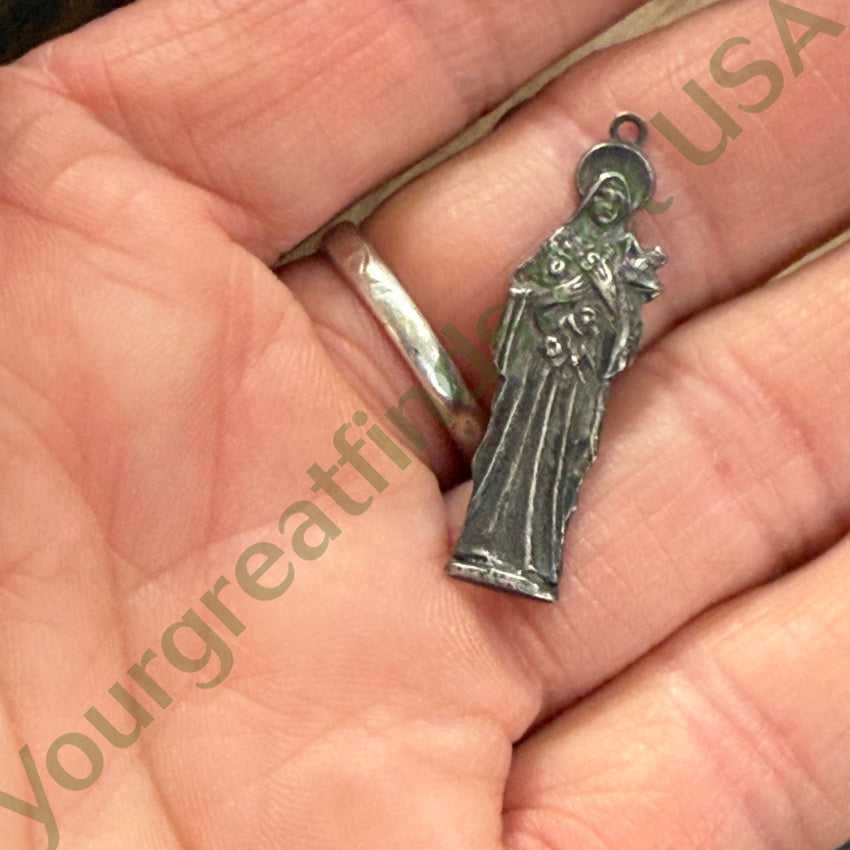 Vintage Sacred Mother Sterling Silver Devotional Pendant pendant
