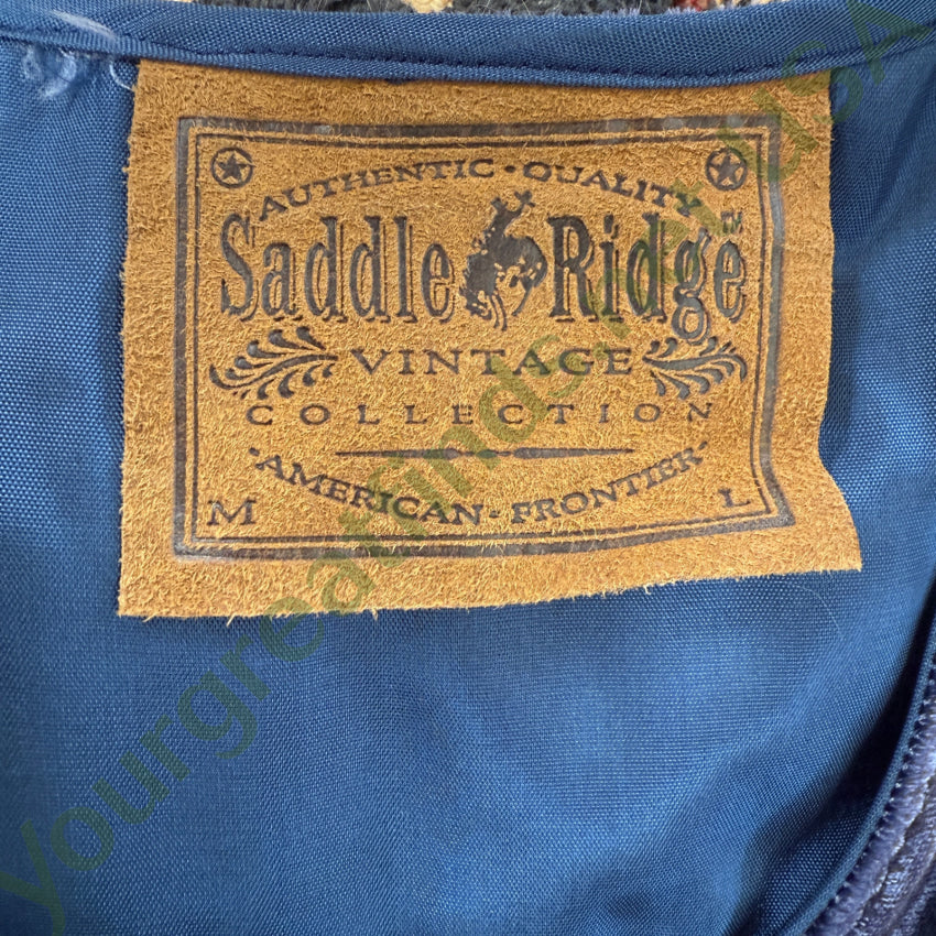 Vintage Saddle RIdge Blue Velvet Studded Western Long Blouse blouse