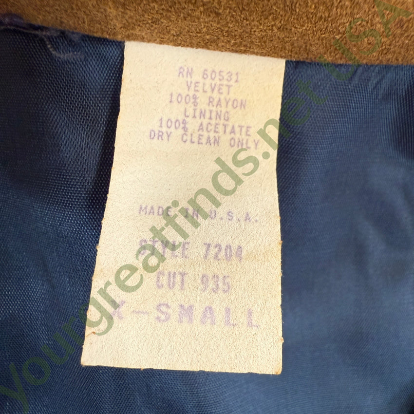 Vintage Saddle RIdge Blue Velvet Studded Western Long Blouse blouse