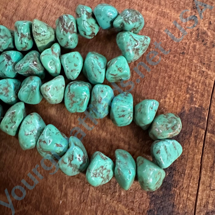 Vintage Santo Domingo Turquoise Nugget Bead Necklace Earrings Tenorio