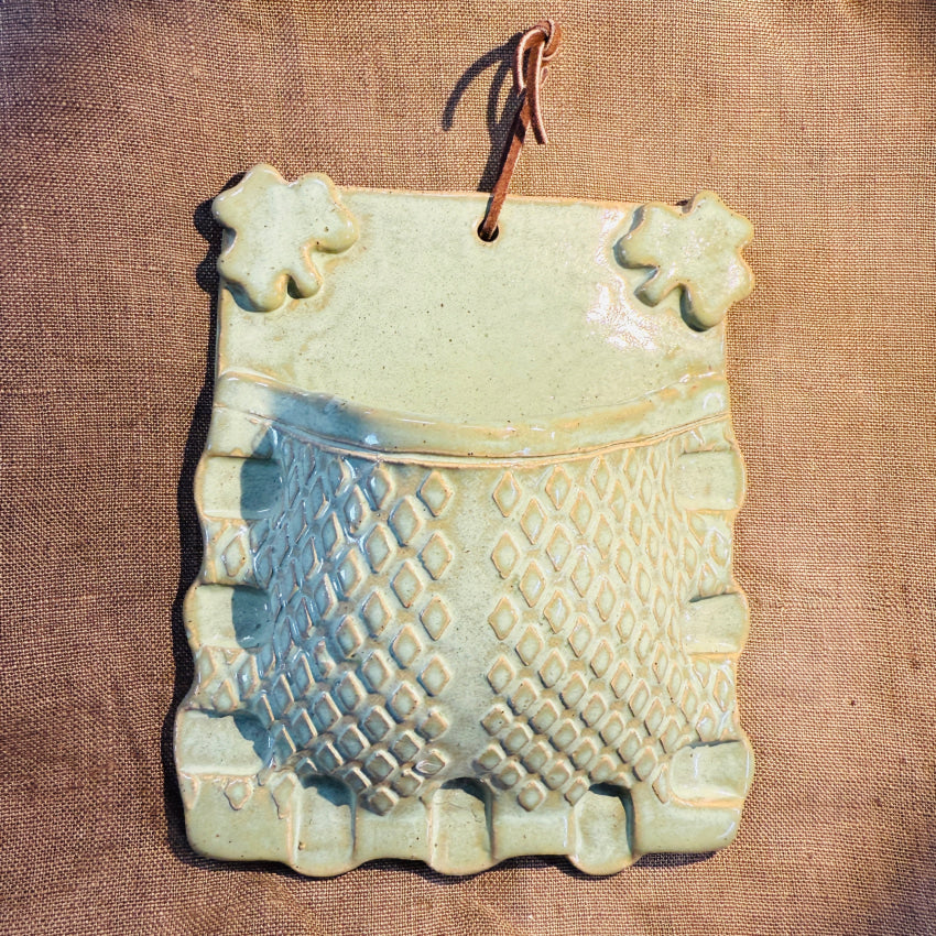 Vintage Schoolboy Stoneware Wall Pocket stoneware wall pocket