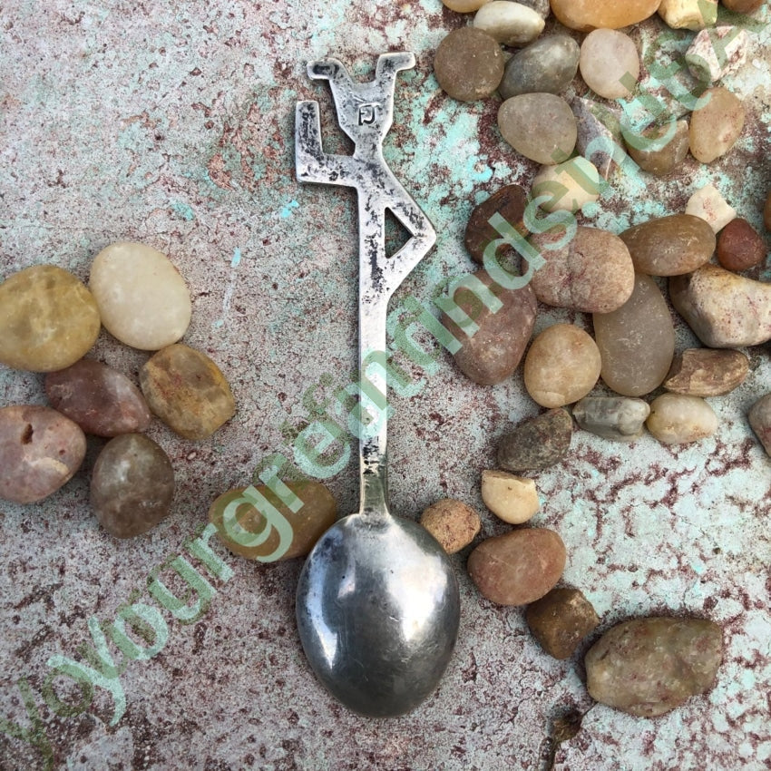 Vintage Signed Navajo Yei Figure Collector Spoon Sterling Silver Felix Joe Yourgreatfinds