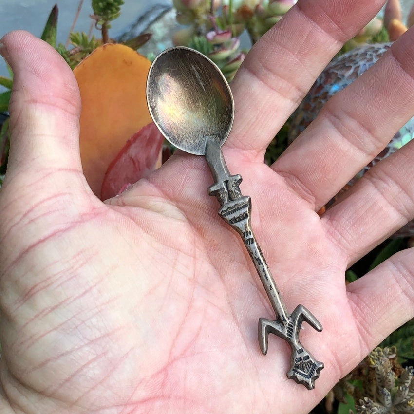 Vintage Signed Navajo Yei Figure Collector Spoon Sterling Silver Felix Joe Yourgreatfinds