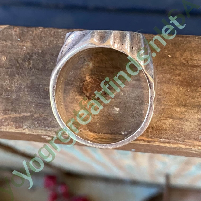 Vintage Signet Ring Sterling Silver Black Onyx Size 11.5 Yourgreatfinds