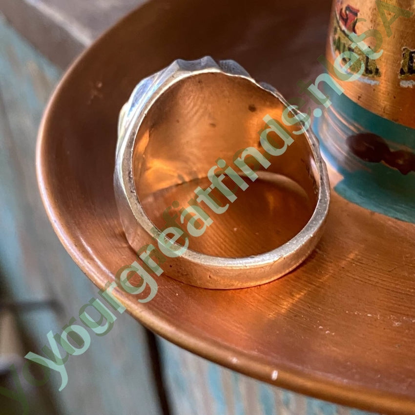 Vintage Signet Ring Sterling Silver Black Onyx Size 11.5 Yourgreatfinds