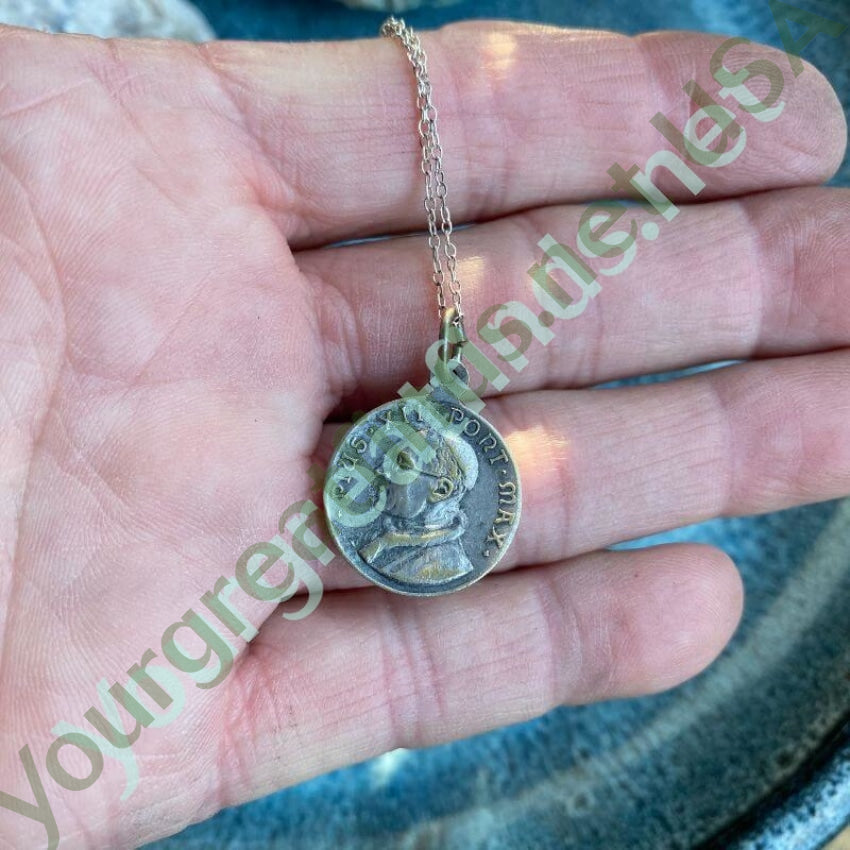 Vintage Silver Devotional Metal Necklace Yourgreatfinds