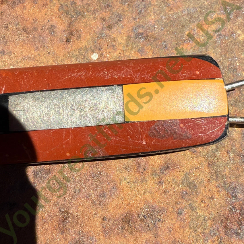 Vintage Silver Hair Barrette Jasper & Turquoise Inlay hair barrette