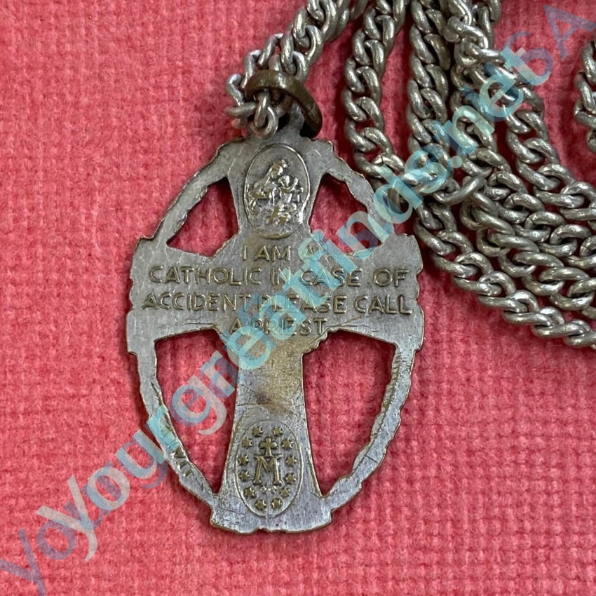 Vintage Silver Over Brass Four Way Cross Catholic Yourgreatfinds