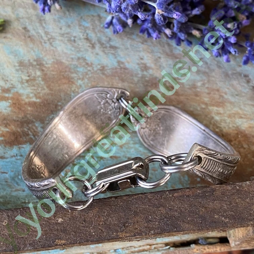 Vintage Silver Spoon Bracelet with Turquoise Yourgreatfinds