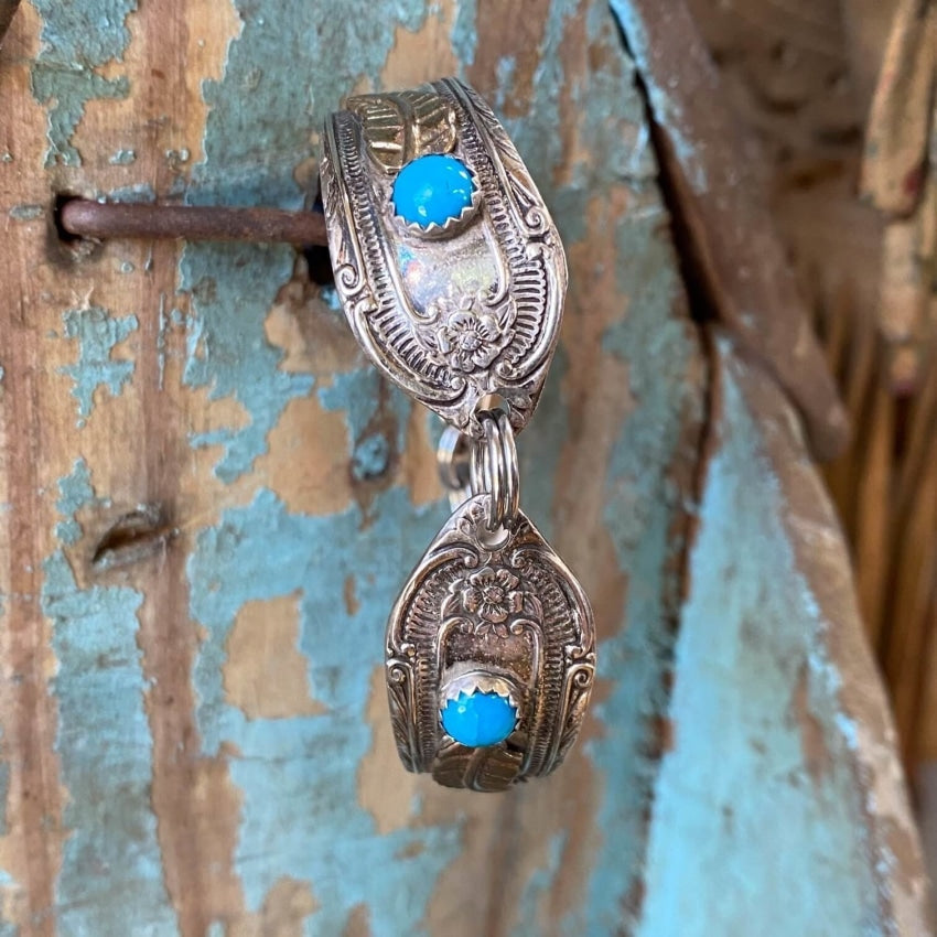 Vintage Silver Spoon Bracelet with Turquoise Yourgreatfinds