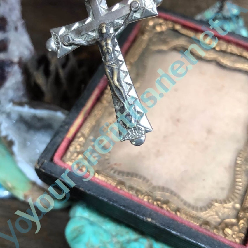 Vintage Silvertone Crucifix Pendant Italy Yourgreatfinds