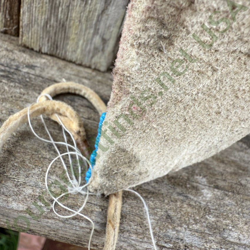 Vintage Sioux Native American Deerskin Leather Beaded Knife Sheath
