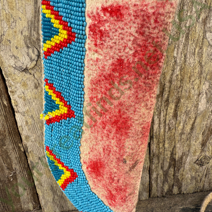 Vintage Sioux Native American Deerskin Leather Beaded Knife Sheath