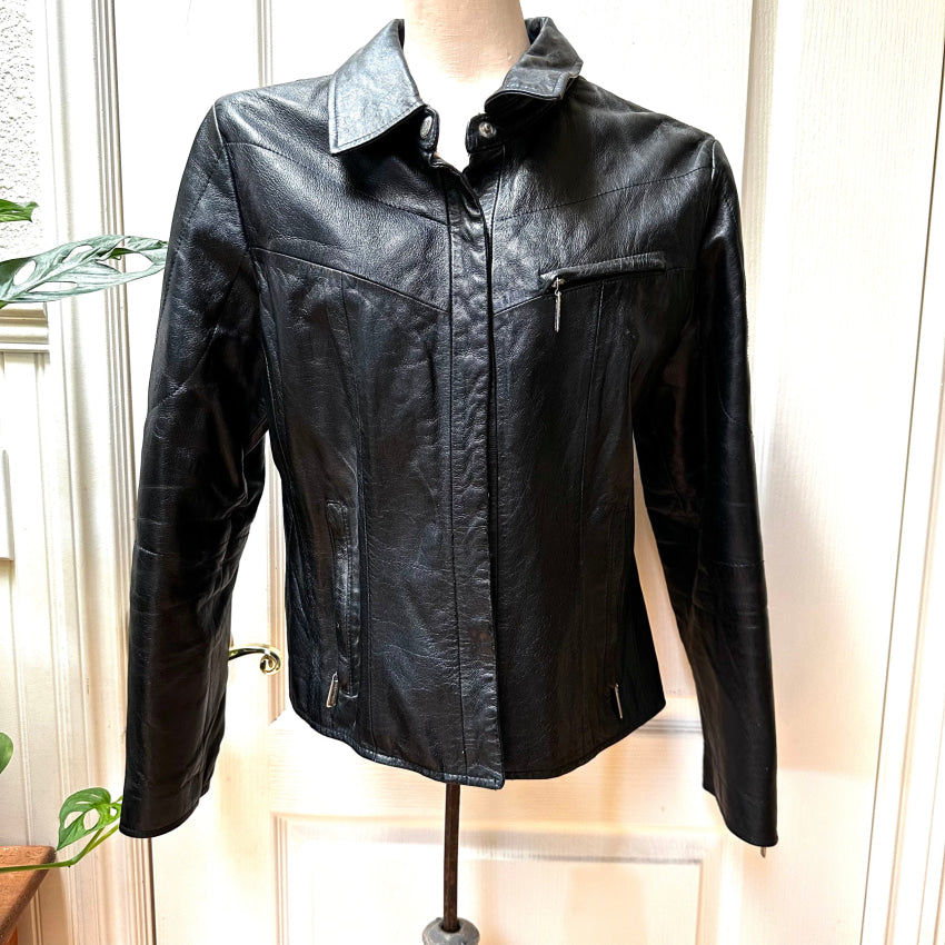 Vintage Soft Black Leather Jack By Rampage S Jacket