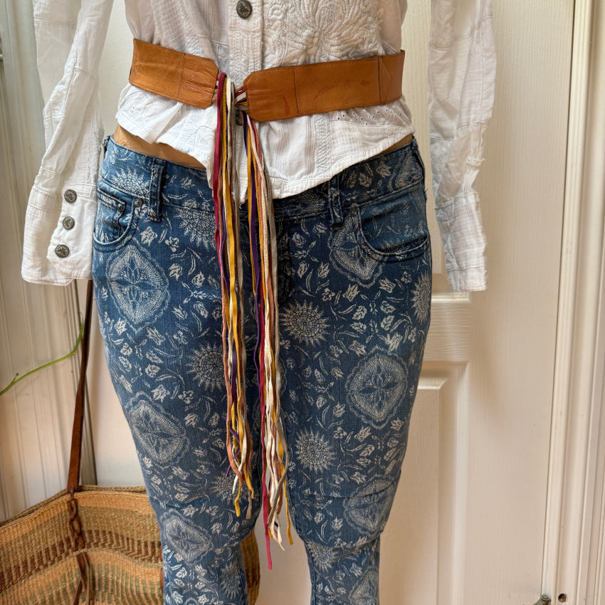 Vintage Soft Leather Fringe Belt Phil Sockett belt