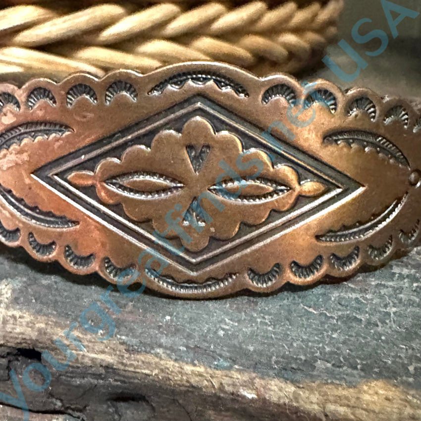 Vintage Solid Copper Cuff Indian Bracelet Bell Trading Post Bracelet