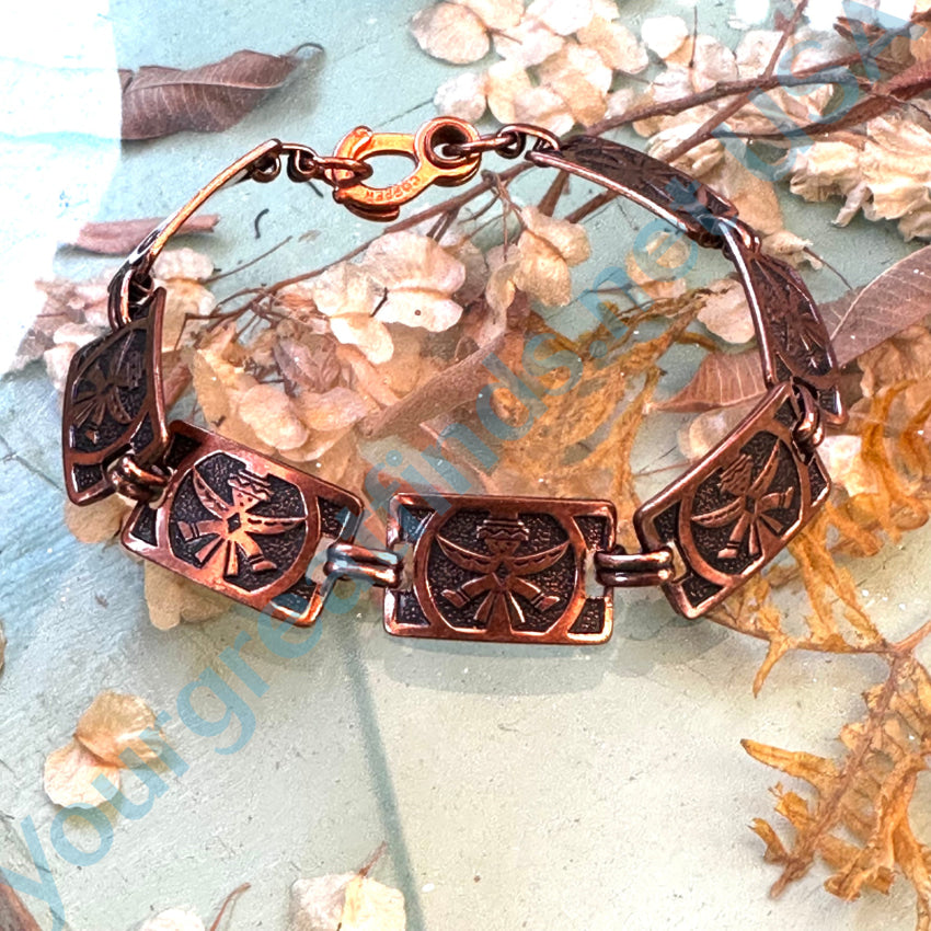 Vintage Solid Copper Knifewing Panel Bracelet Bracelet