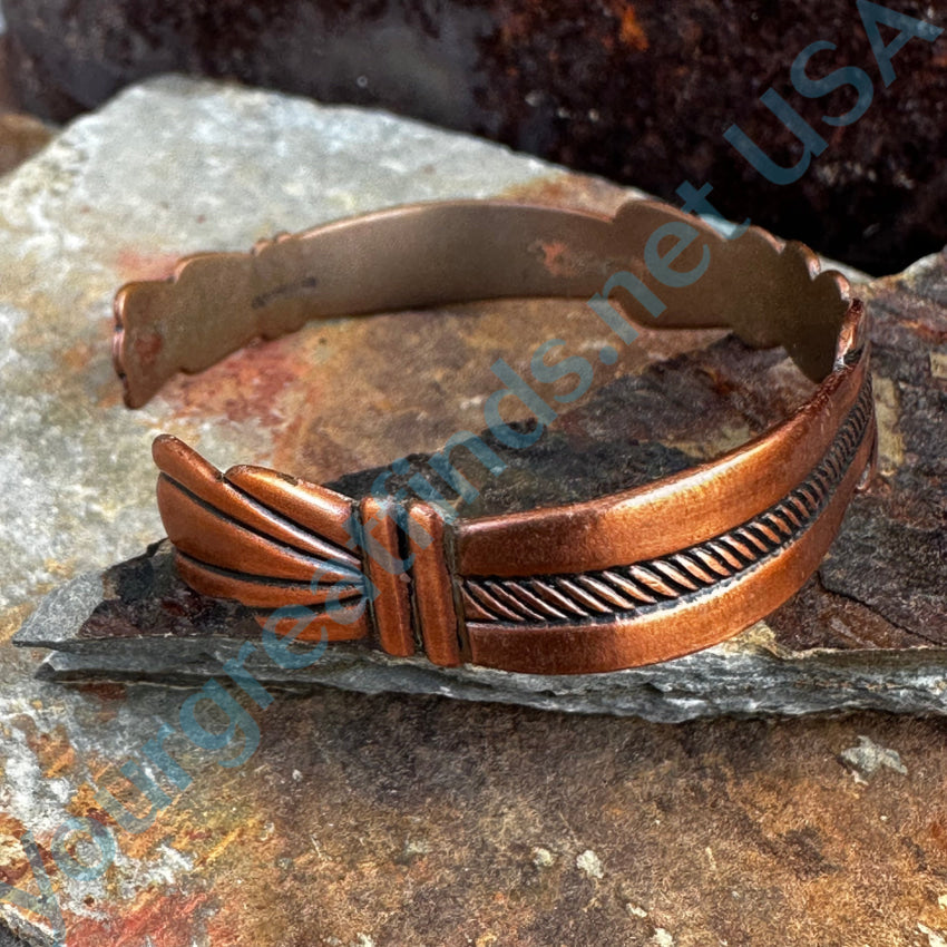 Vintage Solid Copper Southwestern Cuff Bracelet Bracelet