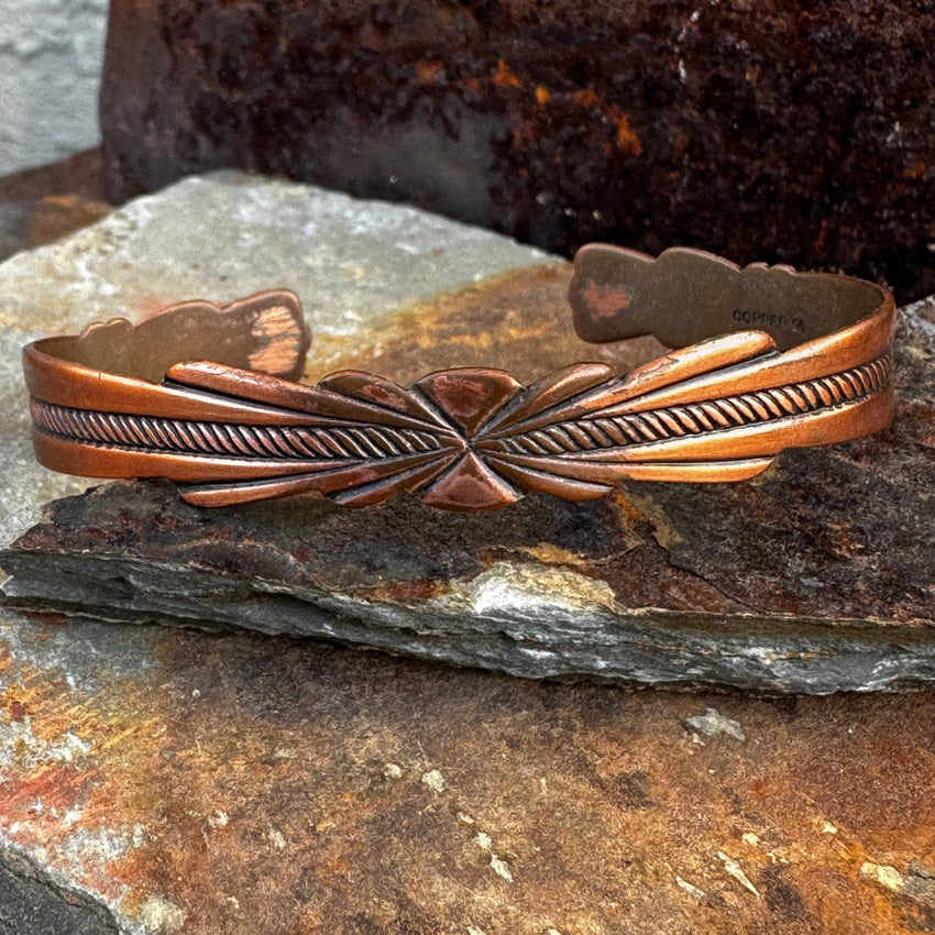 Vintage Solid Copper Southwestern Cuff Bracelet Bracelet