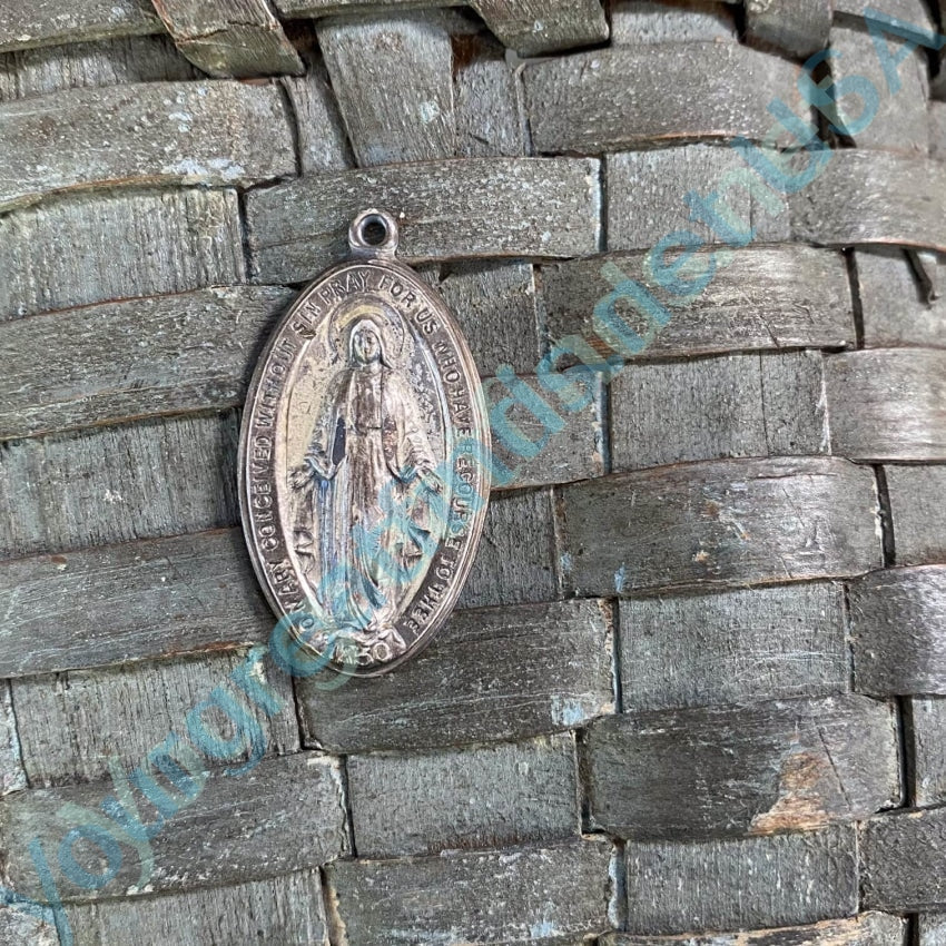 Vintage Solid Sterling Silver Catholic Devotional Metal Pendant Yourgreatfinds