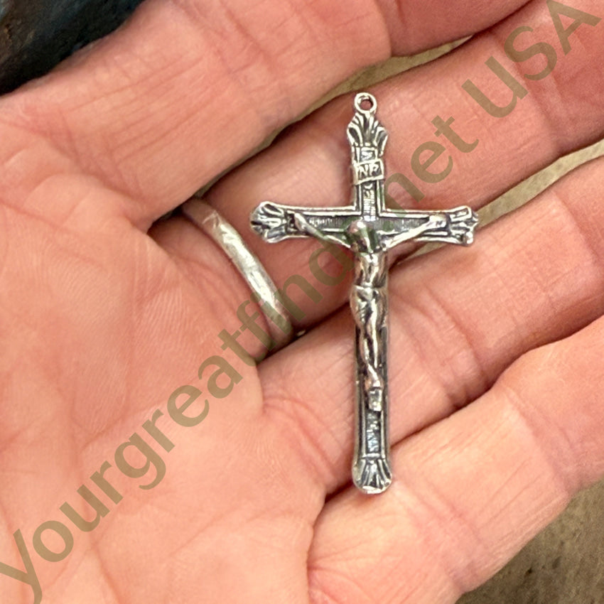 Vintage Solid Sterling Silver Crucifix Pendant pendant