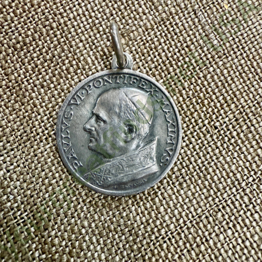 Vintage Solid Sterling Silver Double Side Saint Christopher pendant