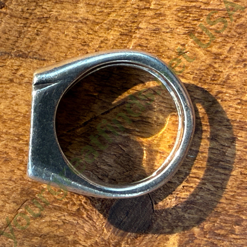 Vintage Solid Sterling Silver Egyptian Revival Wax Seal Stamp Ring Size 7 ring