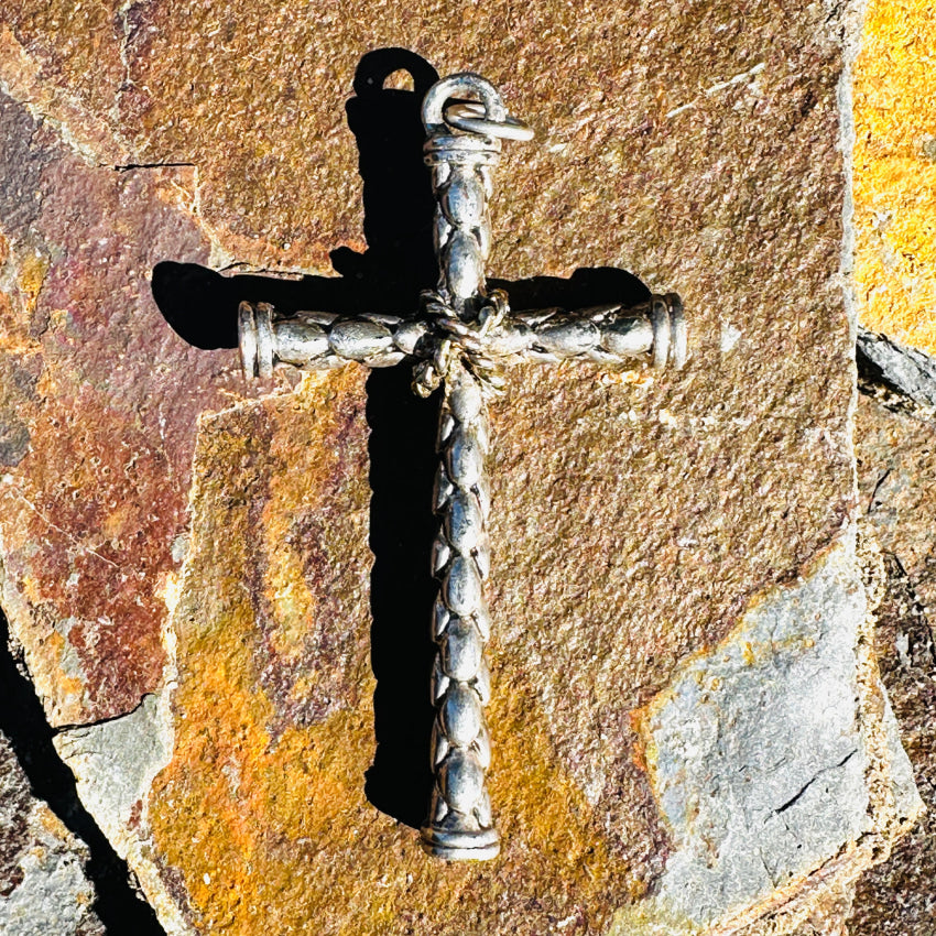 Vintage Solid Sterling Silver Holy Cross Pendant Pendant