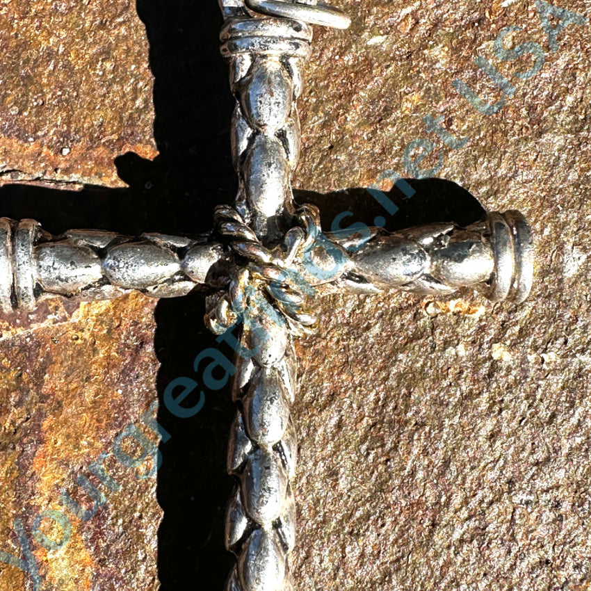 Vintage Solid Sterling Silver Holy Cross Pendant Pendant