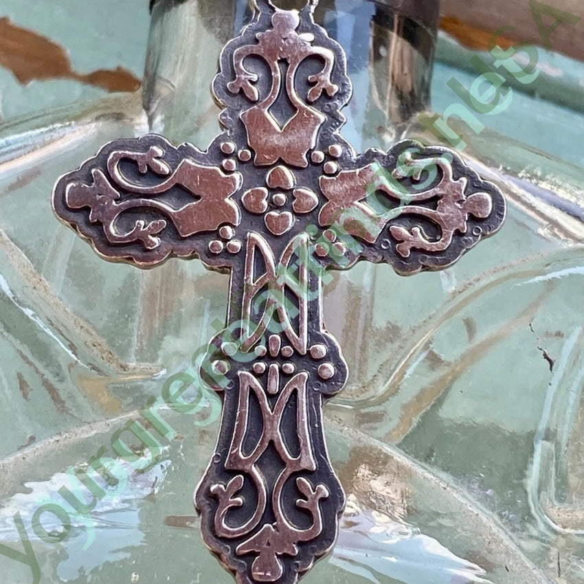Vintage Solid Sterling Silver Holy Cross Pendant Mexico Yourgreatfinds