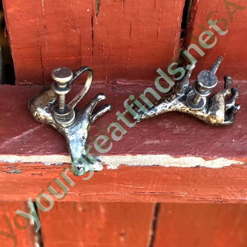 Vintage Solid Sterling Silver Horse Earrings Screw Back Yourgreatfinds