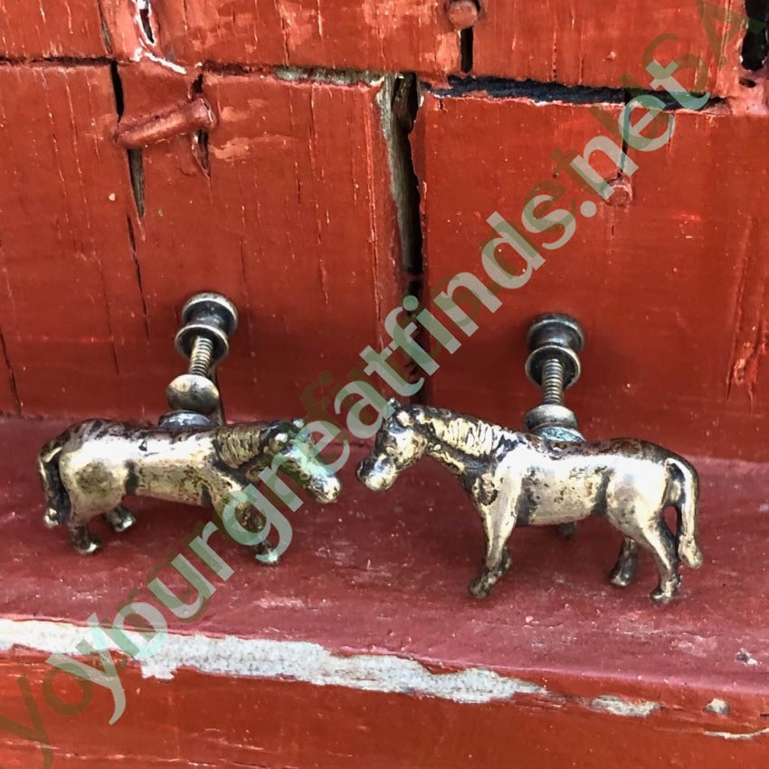 Vintage Solid Sterling Silver Horse Earrings Screw Back Yourgreatfinds