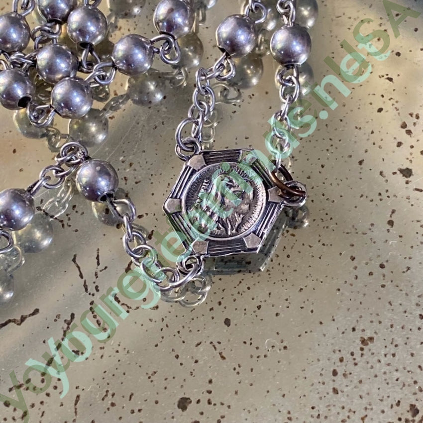 Vintage Solid Sterling Silver Rosary Yourgreatfinds