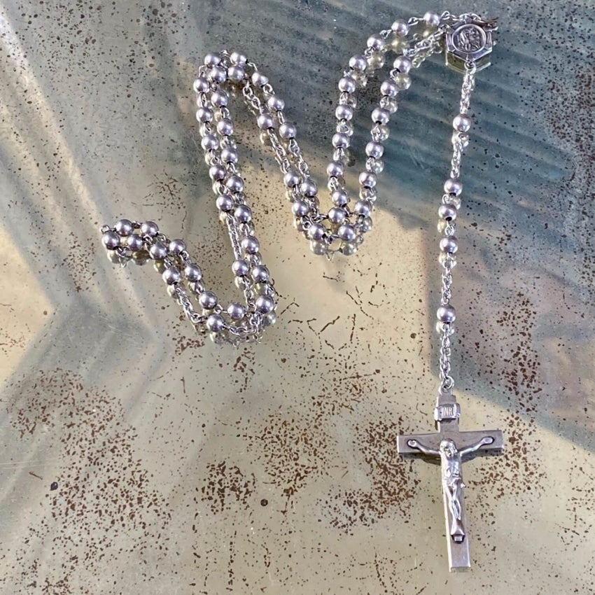 Vintage Solid Sterling Silver Rosary Yourgreatfinds
