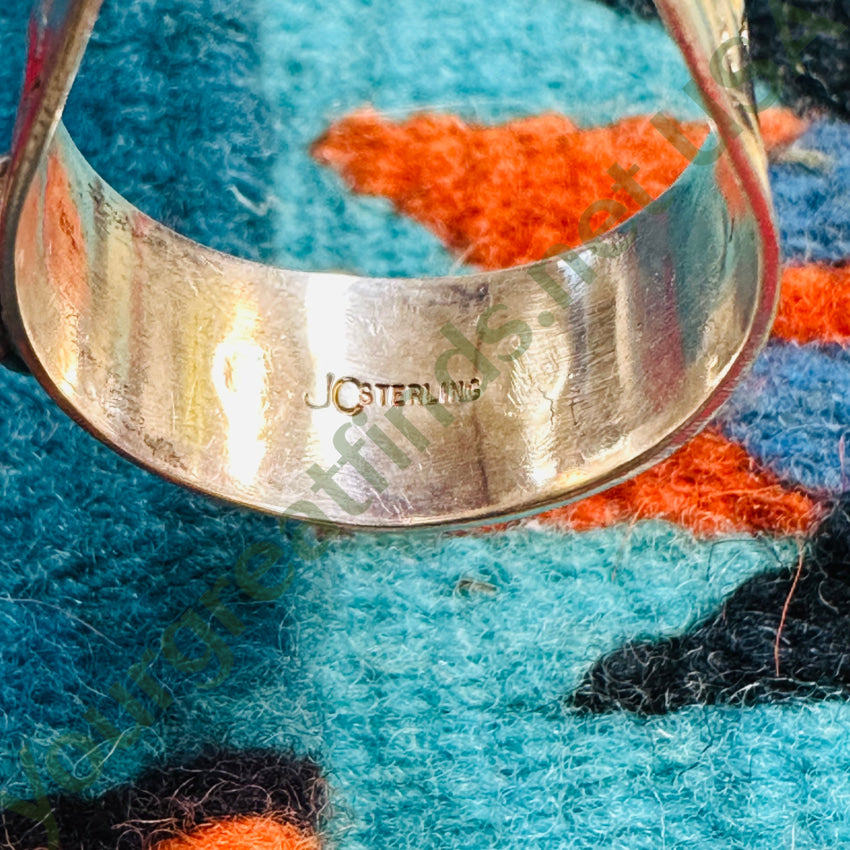 Vintage Solid Sterling Silver Turquoise Baby Spoon Jeffrey Castillo Navajo