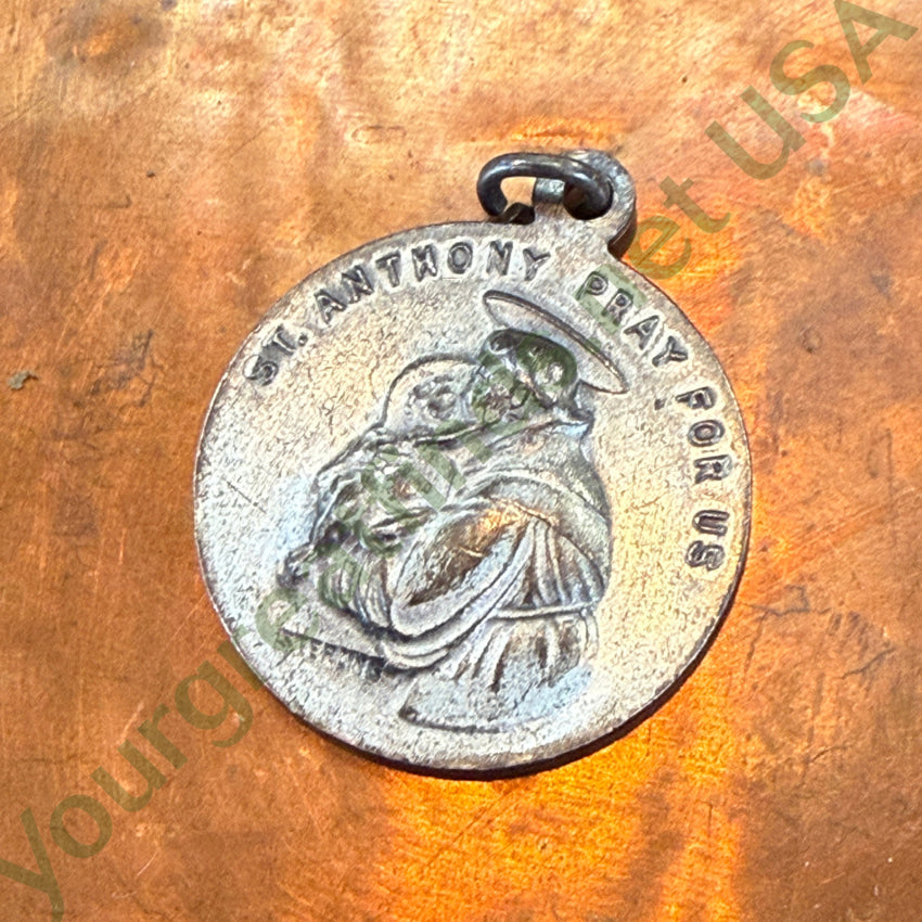 Vintage Solid Sterling St. Francis Anthony Devotional Pendant Pendant
